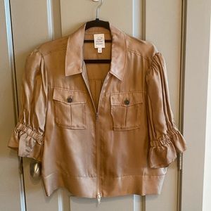 Short sleeve zip up jacket